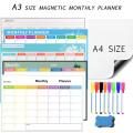 Weekly Monthly Planner Calendar Magnetic Whiteboard Dry Erase Board Magnet Fridge Door Sticker Memo Message 2020 Daily Schedule