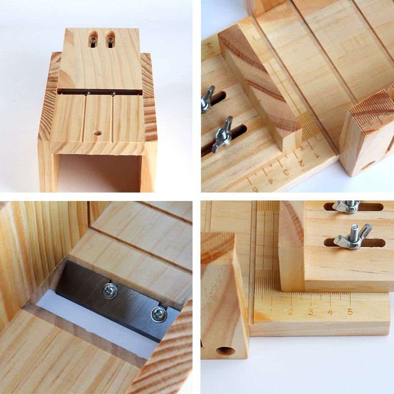 Adjustable Soap Cutter Wood Box Multifunction Cutting and Beveler Planer Tool for Handmade Soap Making Tool