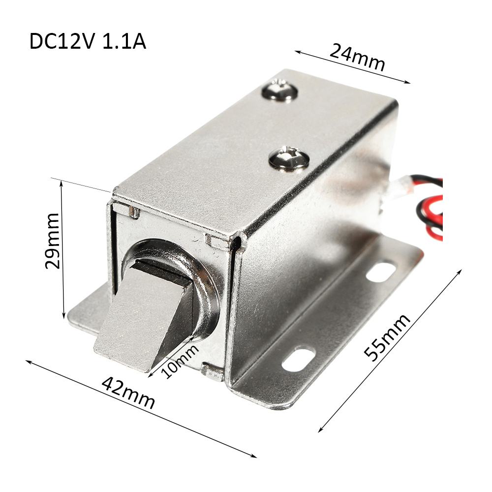 12V DC 1.1A Electric Lock Assembly Solenoid Cabinet Drawer Door Lock Low-Power Smal Automatic Door Electric Locks