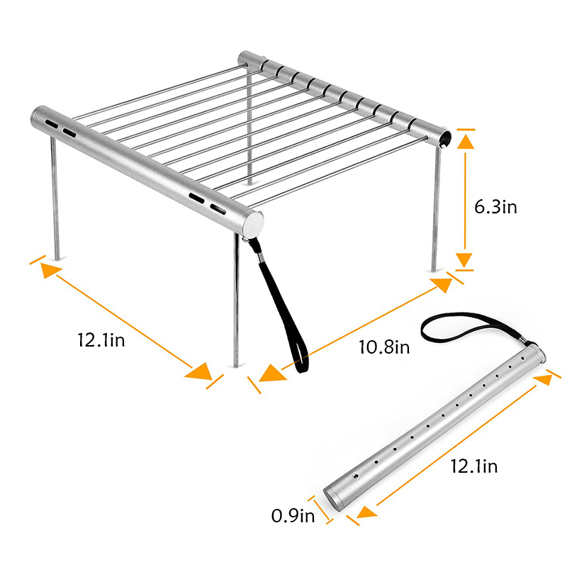 TEENRA 1Pc Mini Stainless Steel BBQ Grill Portable Charcoal BBQ Grill Folding Camping Grill For Outdoor Use Park Accessories