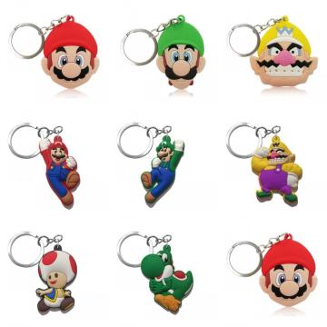 1PCS PVC Keychain Mini Anime Cartoon Figure Super Mario Bro Key Ring Kids Toy Pendant Keychain Key Holder Fashion Trinkets