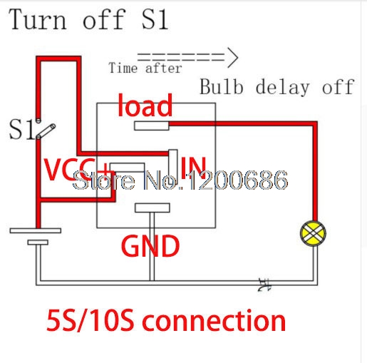30A Automotive 12V Time Delay Relay 5S 10S 1MIN 5MIN 10MIN turn off delay relay output turn off after switch turn off