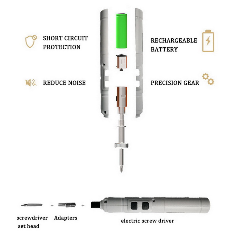 Mini Electrical Screwdriver power tools 3.6V Rechargeable Multifucntion Cordless Power Drill with 11pcs bits kits set Household