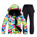 Cheap Colorful Women Snow Wear snowboarding suit sets waterproof windproof breathable Winter sports Ski jacket + bibs Snow pant