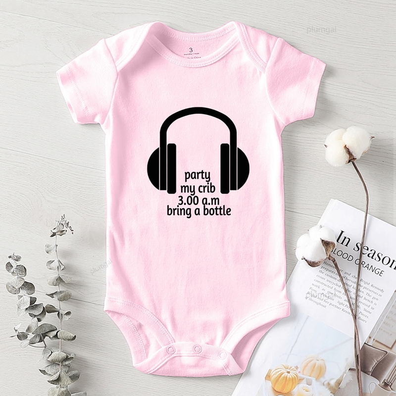 Party My Crib Printed Newborn Baby Boutique Kids Clothing Girls Outfit Kids' Things Toddler Boy Romper New Born Jumpsuit