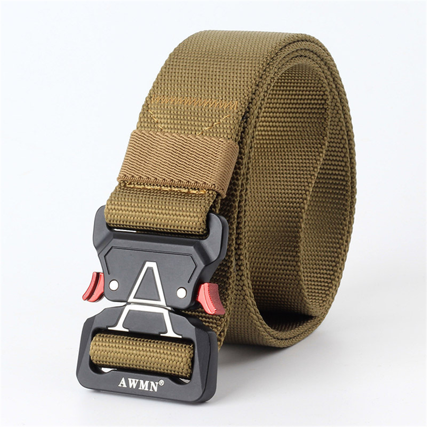 10 Colors Military Equipment Long Belt Men Tactical Designer Army Belts For Trousers Nylon Strap Canvas Metal Buckle Waist Belt