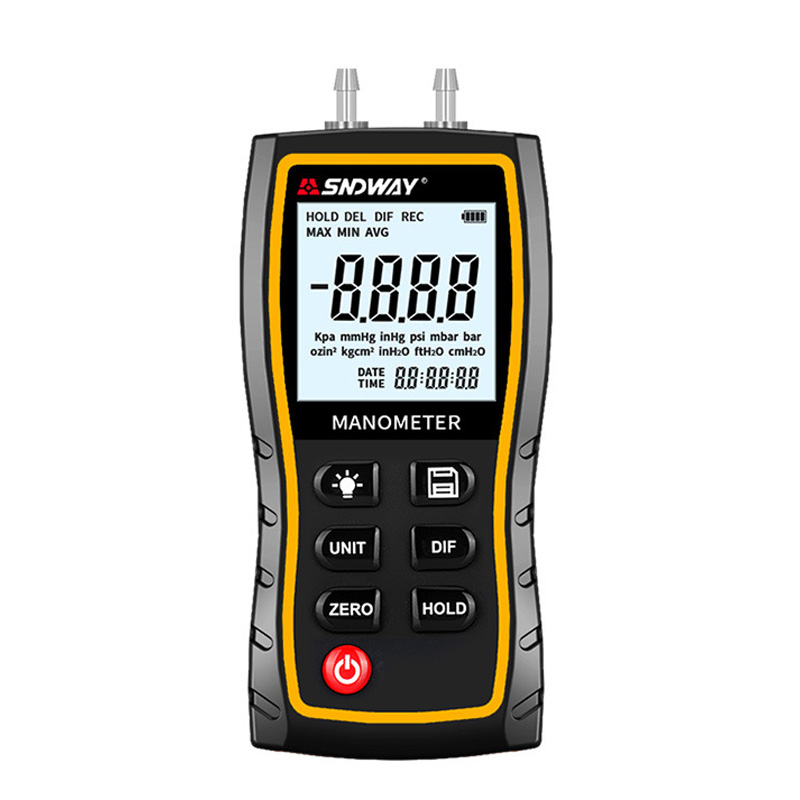SW512C SNDWAY Digital Manometer Air Pressure Gauge Handheld Digital Differential Natural Gas Pressure Meter Measurement Dropship
