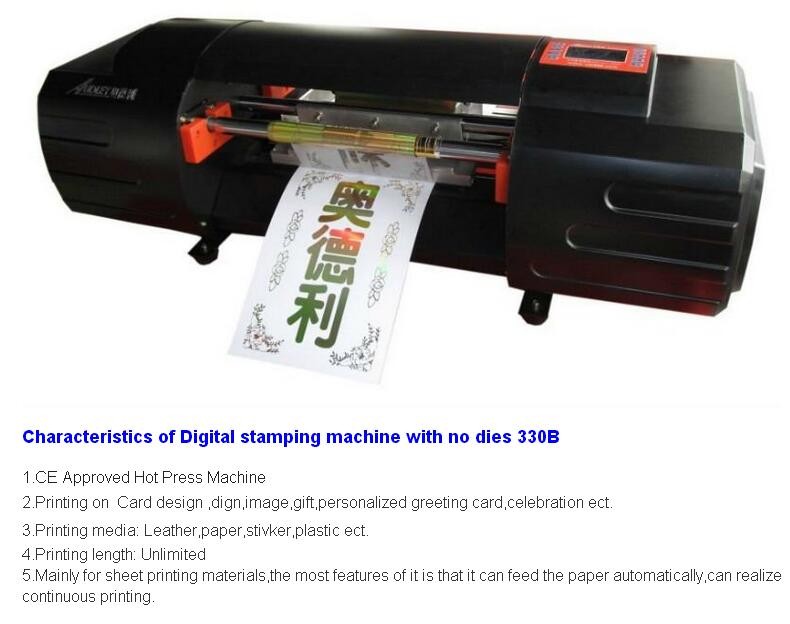 Romantic wedding cards digital foil printing machine Didital printer adl-330b ribbon printing machine