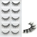 YOKPN Short Cross 3D False Eyelashes Natural Soft Black Mink Hair Eye Lashes Makeup Tools Women Fake Eyelashes 5 Pair
