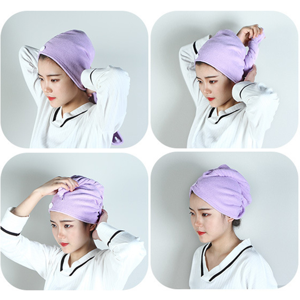 Womens Microfibre After Shower Hair Drying Wrap Girls Lady's Towel Quick Dry Hair Hat Cap Turban Head Wrap Bathing Tools #T5P