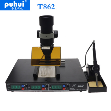 PUHUI T862 800W Infrared bga rework machine IRDA Infrared BGA SMD SMT desoldering Rework Station soldering iron repair