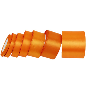 25 Yards/Roll Orange Single Face Satin Ribbon Wholesale Gift Wrapping Christmas Handmade DIY Ribbons