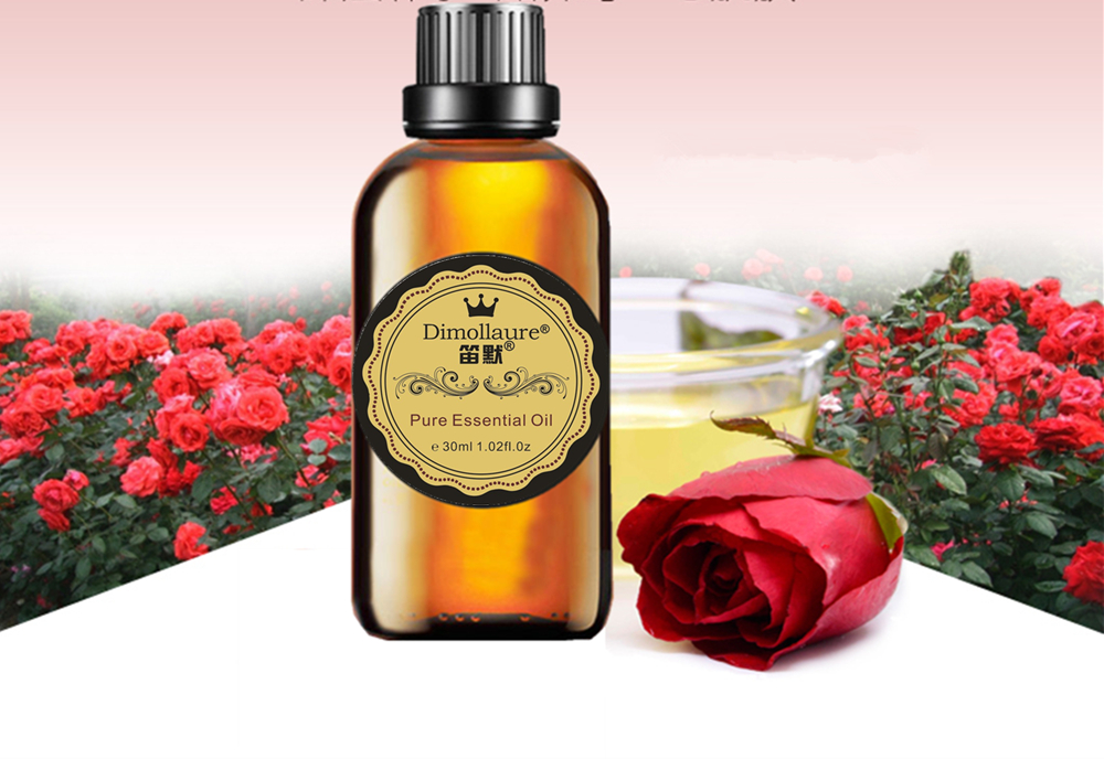 Dimollaure Rose Essential Oil Skin Care Relax Spirit Aphrodisiac Aromatherapy Fragrance Lamp Spa Body Massage Foot Bath