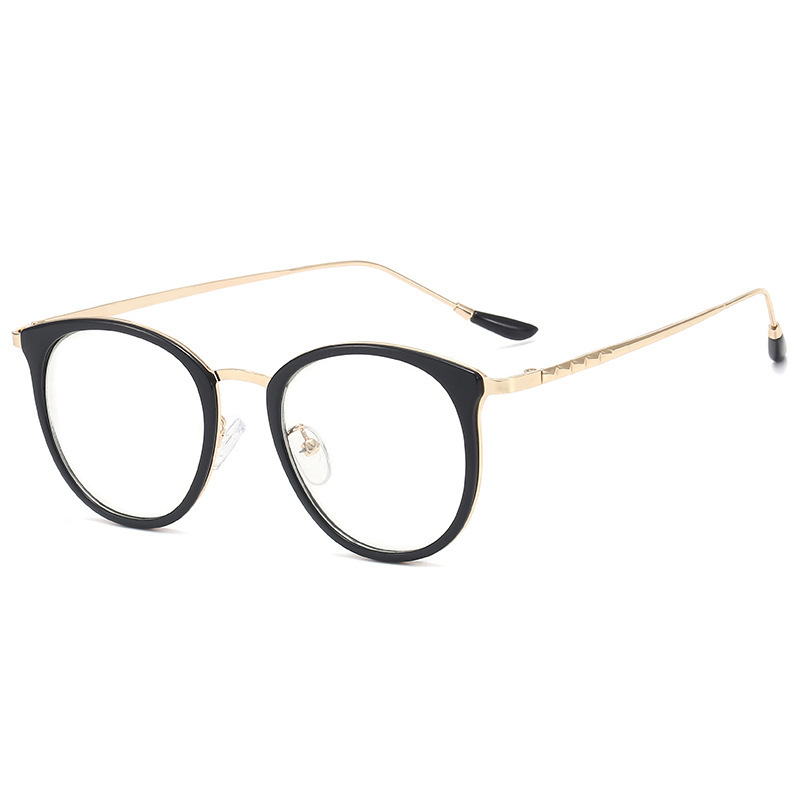 Imwete Optical Spectacle Frame Men Women Retro Plaid Frames Design Classic Gold Metal Frame Glasses Myopia Eyeglasses Frame