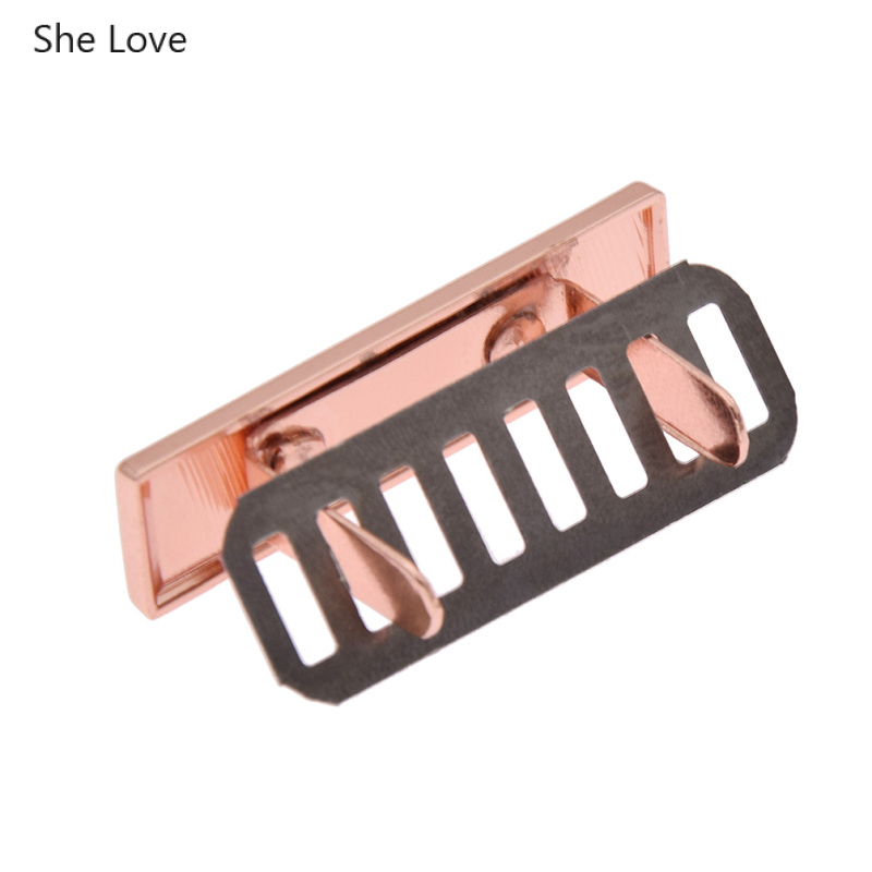 Chzimade 10Pcs Rose Gold Color Rectangle Metal Handmade Garment Labels Tags For Clothing Bags Hand Made Letter Sewing Labels