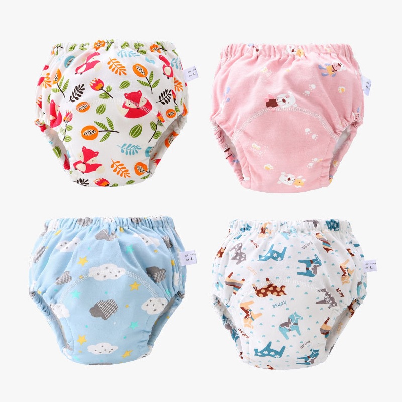 Baby Reusable Washable Diaper Pant Infant Training Cloth Pocket Nappy Inserts Panties Diapers 6 layers Cover Wrap Suits Girl Boy