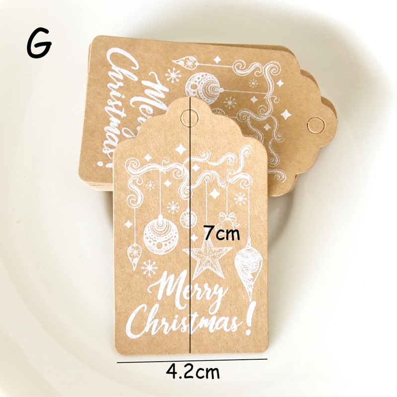 30pcs Christmas Gift Tags Kraft Paper Tag Label Xmas Gift For Home New Year Party DIY Label Gift Box Hang Tag Garment Tags