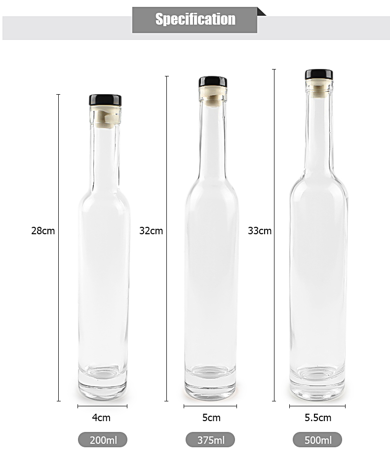 200ml 375ml 500ml Glass Bottle