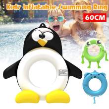 60cm Children's Swimming Ring Kids Inflatable Water Toy Cute Penguin/Cat/Frog Shapes Swim Circle Float Mattress
