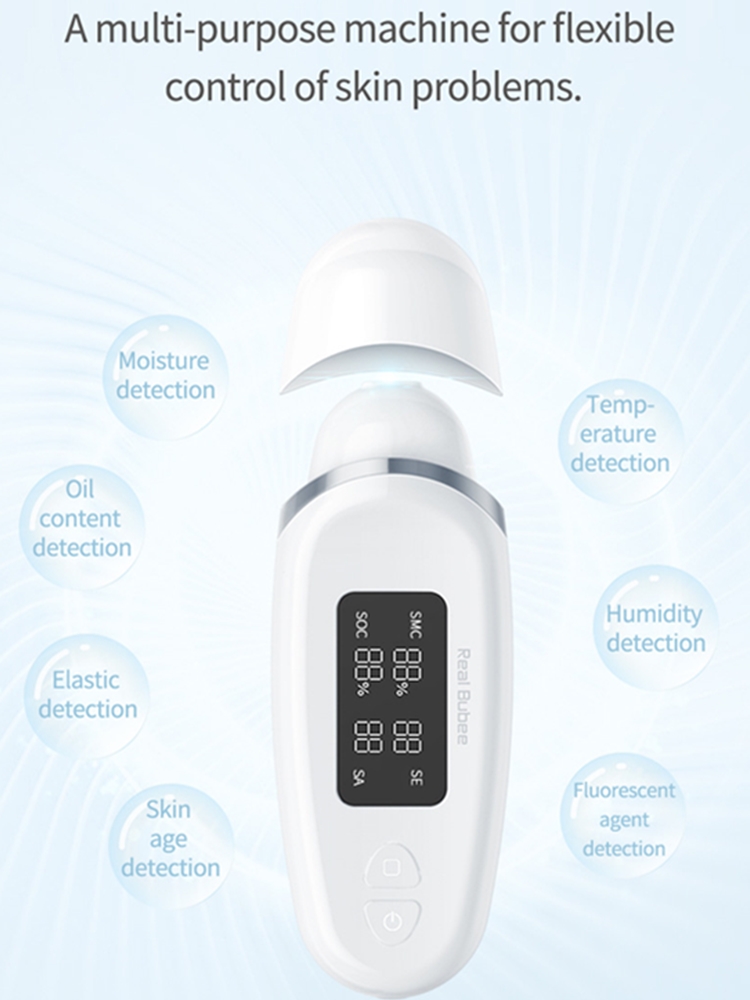 Real Bubee Digital Facial Skin Analyzer Moisture Oil Detection Monitor with Anti Aging Machine Portable Skin Care Face Lift Tool