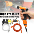 Fraflor 100W Portable 12V Car Washer High Pressure Car Electric Washer Pump Kits with Car Cigarette Charger Car Washing Machine