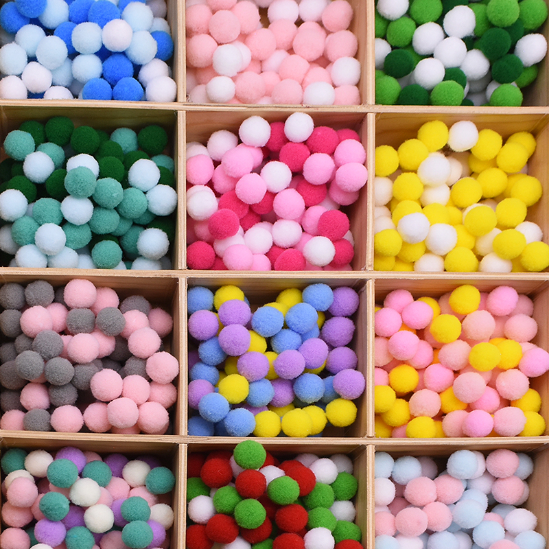 100pcs 15/20/25mm Fluffy Soft Pompom Ball DIY Handmade Kid Toy Doll Garment Sewing Material Color Pom Poms Decor Supplies Crafts