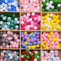 100pcs 15/20/25mm Fluffy Soft Pompom Ball DIY Handmade Kid Toy Doll Garment Sewing Material Color Pom Poms Decor Supplies Crafts