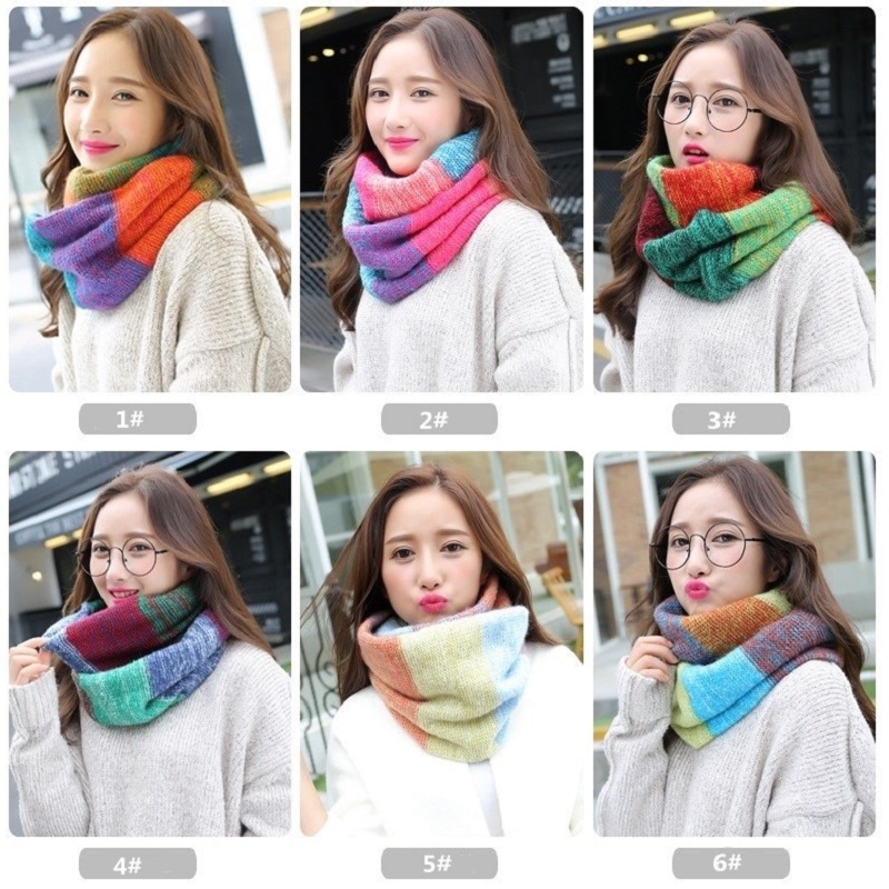 VISROVER 2018 Scarves Women Winter Knitted Lic Scarf Warm Infinity Snood Ladies Ring Loop Scarf Fashion Unisex Circle Neckchief