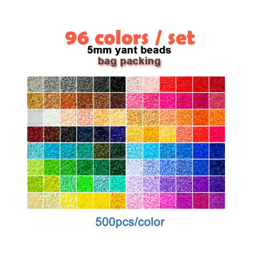 Yantjouet 5mm Iron Beads 96color/set Black White for Kid Hama Bead Diy Puzzles High Quality Handmade Gift children Toy
