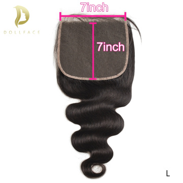 7x7 hd transparent lace closure Body Wave Brazilian remy Human natural Hair extensions color vendors Dollface