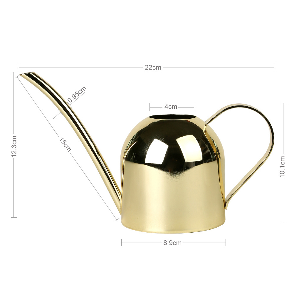 Stainless Steel Watering Pot Gardening Potted Small Watering Can Use Handle Perfect For Watering Flower Plants Shower For Garden