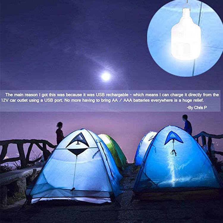 Outdoor Bulb USB Rechargeable LED Emergency Lights Portable Tent Lamp Battery Lantern BBQ Camping light for Patio/Porch/Garden