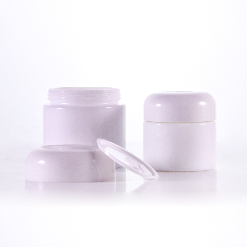 Round Shaped Different Size Opal White Cream Jar2 Jpg