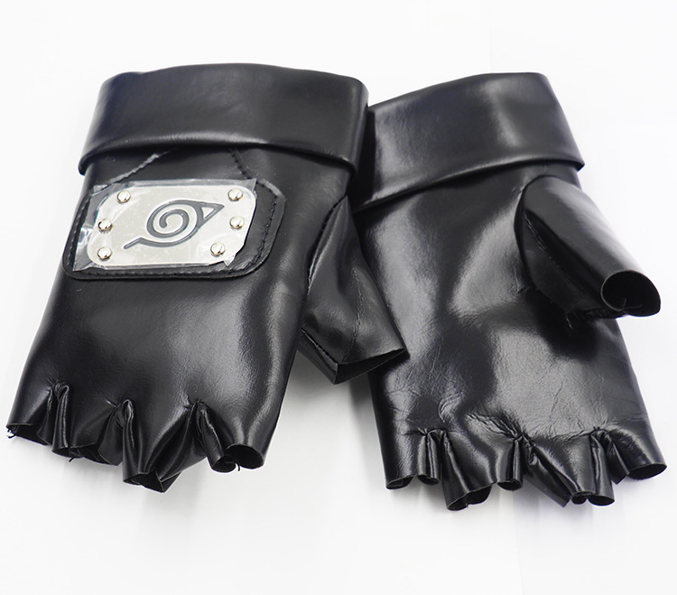 Anime Naruto Kakashi Gloves Cosplay Costumes Accessories Kakashi PU Mittens Props