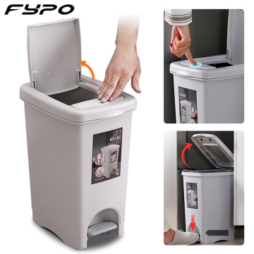 Fypo 10l/15L Pressing Trash Bin Pedal Garbage Storage Box waste basket bathroom trash can kitchen garbage Bucket Wastes Bins