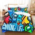 Fashion 3D Digital Printed Among Us Cartoon 2/3pc Quilt Cover Pillowcase Comforter Bedding Sets Double Cover Quilt Bedding