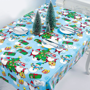 108x179cm Christmas Table Cloth New Year Printed Rectangle PVC Tablecloth Christmas Table Covers Kitchen Dinner Party Decoration