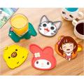 1PC Silicone Insulation Pad Cartoon Felt Antiskid Mat Cup Table Mat Bowl Cup Pads Mat Drink Coaster Placemat NX 024