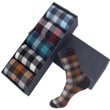 2020 New High Quality Men Socks Casual Business Fashion Plaid Men's Autumn Winter Cotton Socks Long Warm Harajuku Gifts Socks