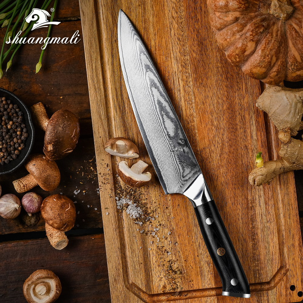 8 Inch Cleaver Meat Chef Knife 67 Layer VG10 Damascus Steel Kitchen Knives Sharp Utility Cooking Cutting Vegetable Chef Knives