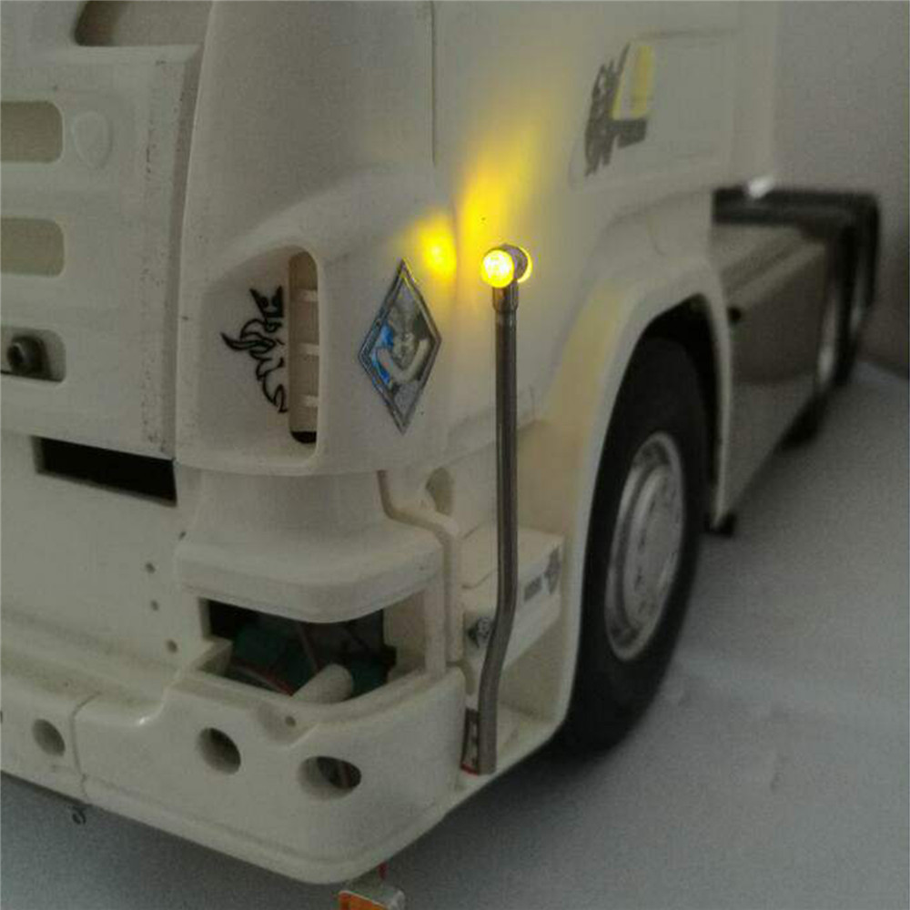 Front LED Light Side Flagpole Lamps for 1/14 Tamiya Scania R620 R730 56323 RC Truck Tractor Parts Accessories