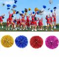 1PC/1pair Plastic Double Hole Handle Metal Streamer Pompoms Cheerleading Cheering Pom Ball Cheering Decorator Club Sport Supply