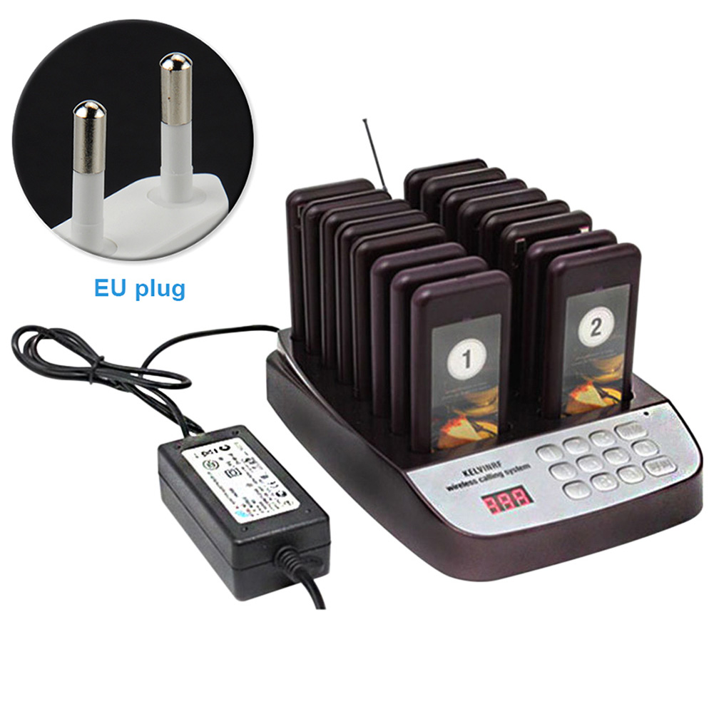 16 Units Restaurant Calling Pager Coffee Shop Church With Charging Dock Equipment Accessories Guest Waiting Buzzer Queuing