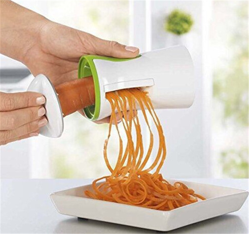 Portable Spiralizer Vegetable Slicer Handheld Multifunction Peeler Stainless Steel Spiral Slicer for Potatoes Zucchini Spaghetti