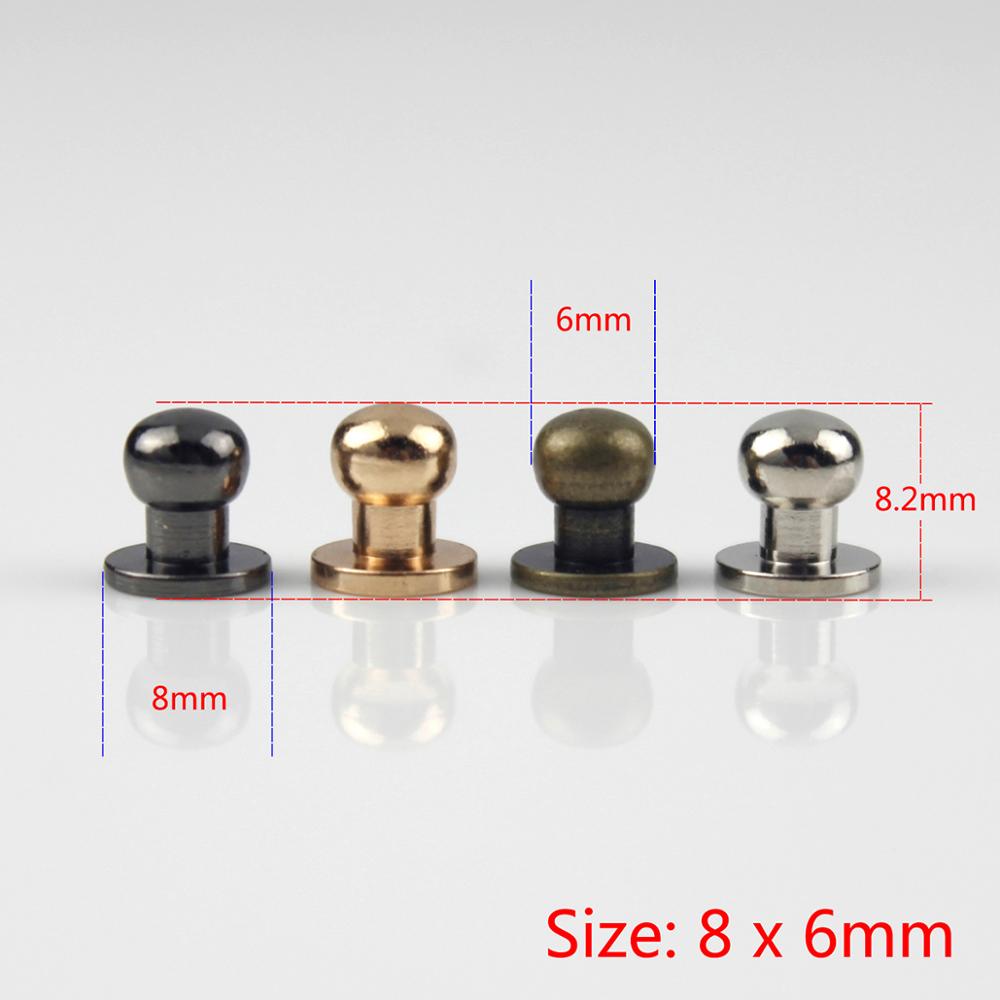 10pcs Sam Brown Browne Buttons Screwback Round Head Ball Post Studs Nail Rivets Leather Craft Hardware Accessories