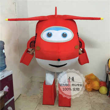 Super Wings Jett Mascot Costume Plane Cartoon Character Mascot Birthday Party Carnival Festival Fancy Cosplay Dress Adult Outfit