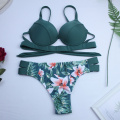 Sexy Leaf Print Bikini 2020 Female Swimsuit Women Swimwear Thong Push Up Bikinis Set Low Waist Swimming Suits for Bathing Suit