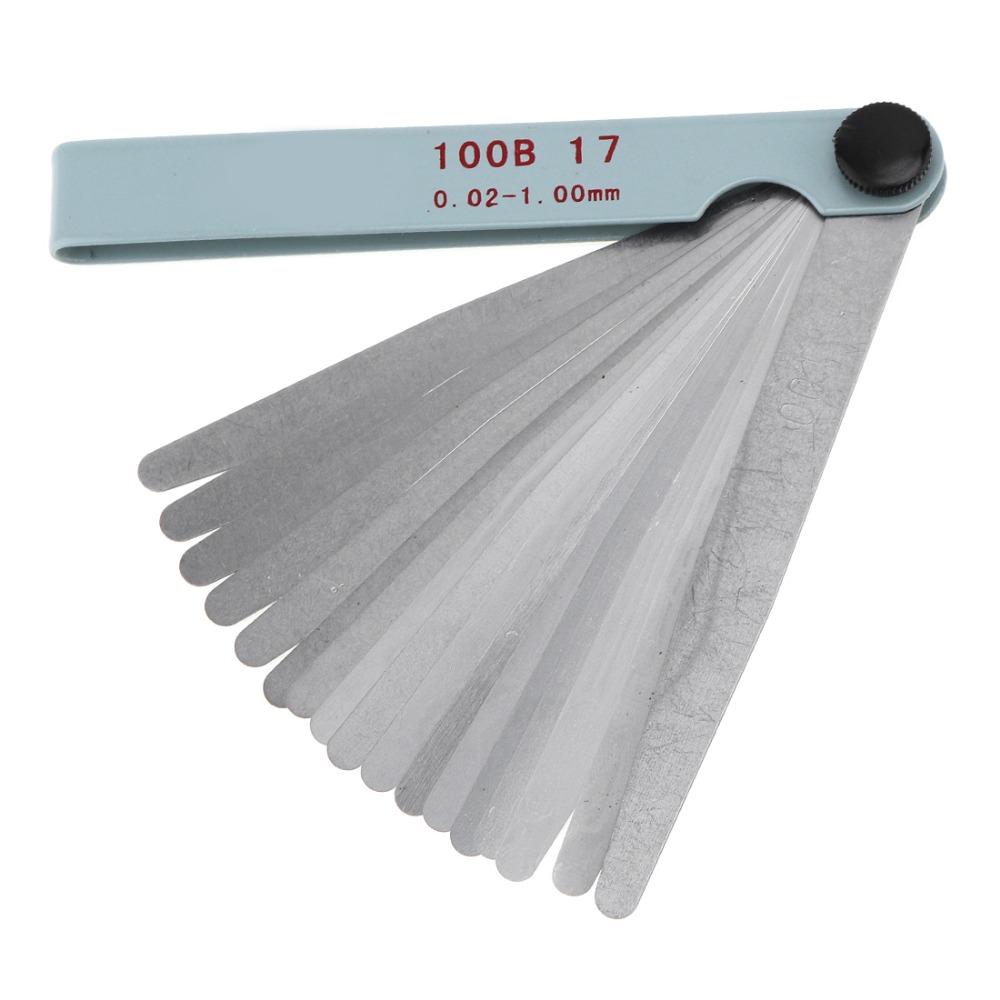 17 Blades Feeler Gauge Metric Gap Filler 0.02-1.00mm Gage Measurment Tool For Engine Valve Adjustment