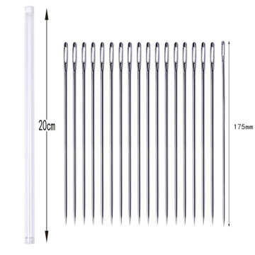 21PCS 175mm Big Size Large Long Steel Needle Big Holes Sewing Needle Home Hand Sewing Tools with Needle Bottle