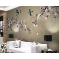 Beibehang Wallpaper mural magnolia hand-painted meticulous flower and bird TV background wall decorative painting 3d wallpaper